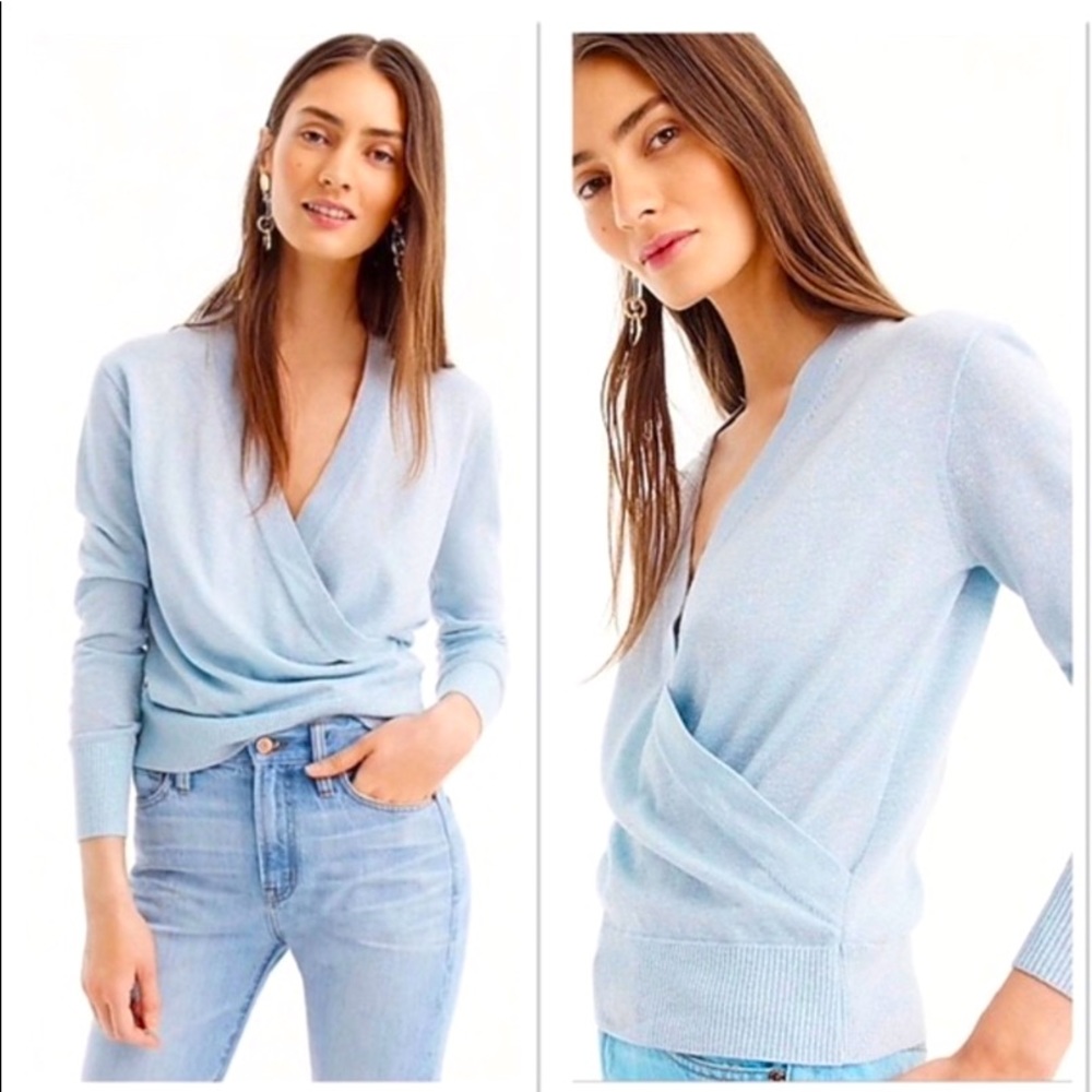 ✨J. Crew Lurex Wrap Sweater